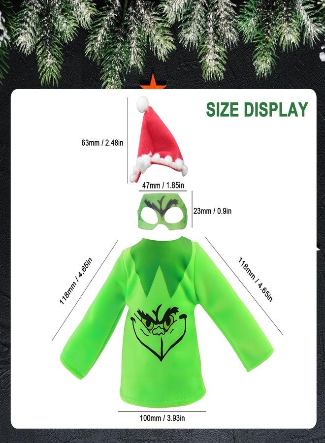 AimatRun Christmas Elf Doll Accessories Kit，Holiday Elf Doll Clothes Outfit Include Green Clothes Eye Mask - Image 5